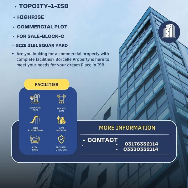 Topcity-1 *ISB**Block B*1Kanal Plot For Sale, Top City 1