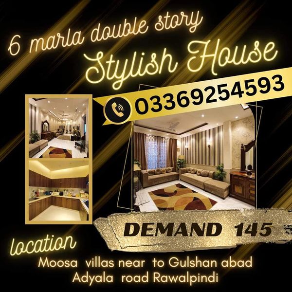 6 marla double  story  beautiful stylish house for sale in Adyala road rawalpindi, Adiala Road