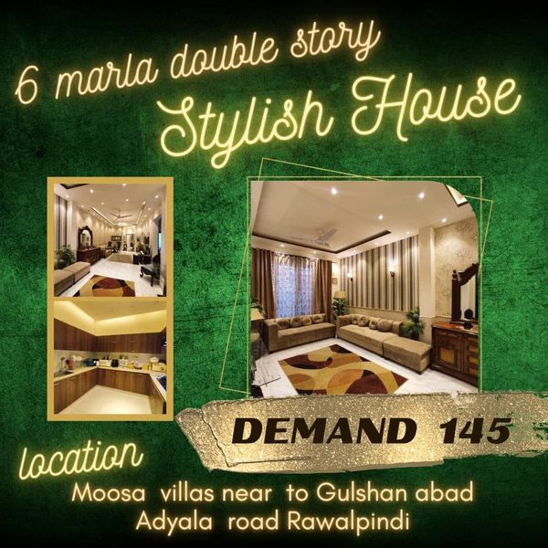 6 marla double  story  beautiful stylish house for sale in Adyala road rawalpindi, Adiala Road